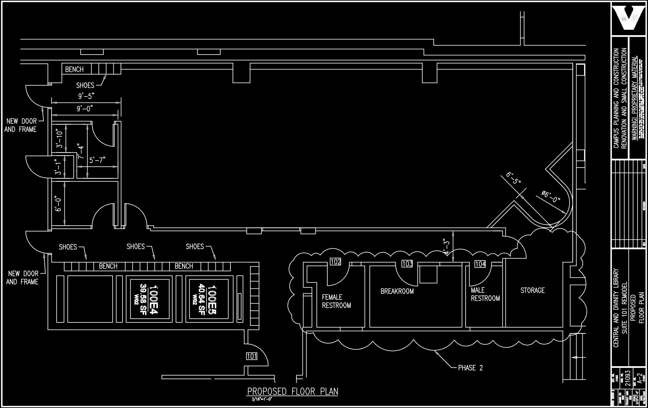 Proposed floor plan AutoCAD drawing
